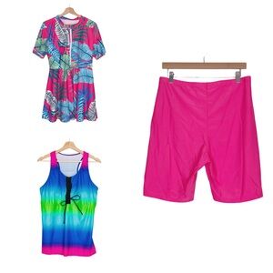 Women’s Swimsuit Set 3 Piece Swim Suit 2 Tops 1 Bottom Size 2X NWOT